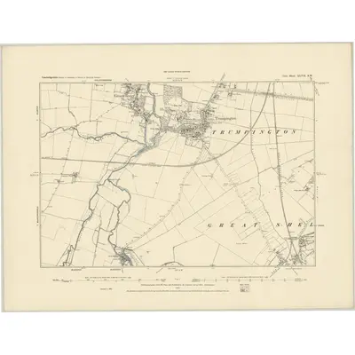 1885 Map of Cambridgeshire XLVII.SW, 1886 Print