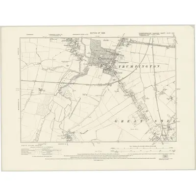 1924 Map of Cambridgeshire XLVII.SW, 1928 Print