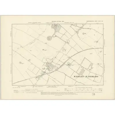 1901 Map of Cambridgeshire XLVIII.NE, 1903 Print