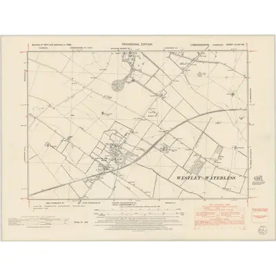 1950 Map of Cambridgeshire XLVIII.NE, 1953 Print