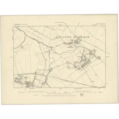 1885 Map of Cambridgeshire XLVIII.NW, 1886 Print