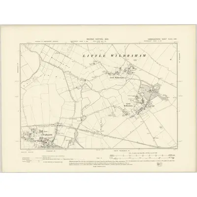 1901 Map of Cambridgeshire XLVIII.NW, 1903 Print