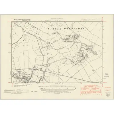 1950 Map of Cambridgeshire XLVIII.NW, 1952 Print
