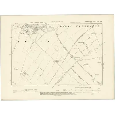 1901 Map of Cambridgeshire XLVIII.SW, 1903 Print