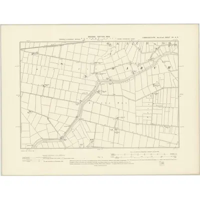 1900 Map of Cambridgeshire XV.NE, 1903 Print