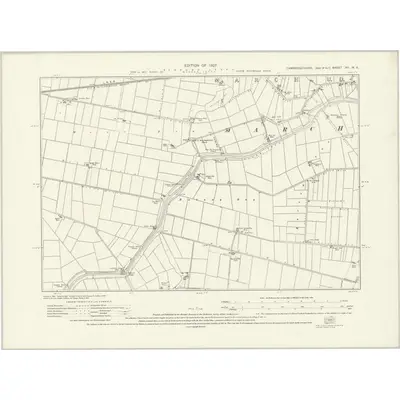 1925 Map of Cambridgeshire XV.NE, 1927 Print
