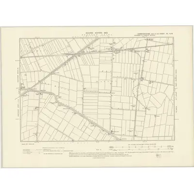 1900 Map of Cambridgeshire XV.NW, 1903 Print