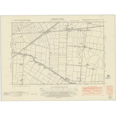 1950 Map of Cambridgeshire XV.NW, 1952 Print