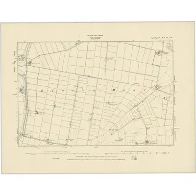 1886 Map of Cambridgeshire XV.SE, 1887 Print