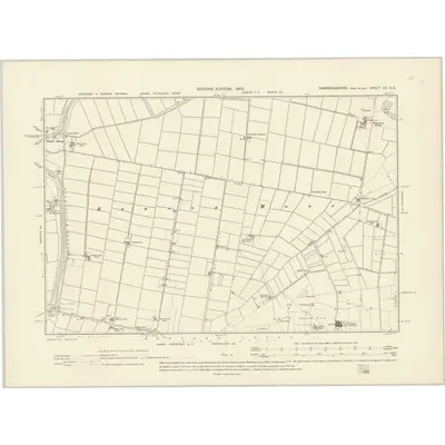1900 Map of Cambridgeshire XV.SE, 1903 Print
