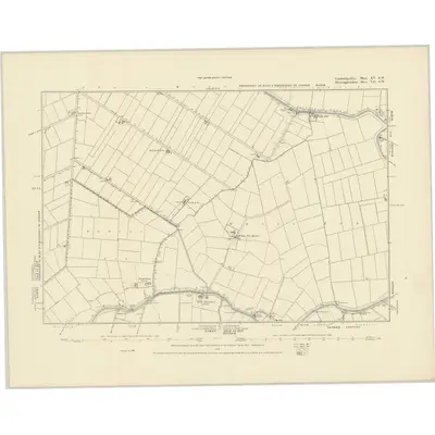 1886 Map of Cambridgeshire XV.SW, 1887 Print