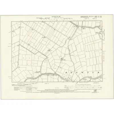 1924 Map of Cambridgeshire XV.SW, 1927 Print