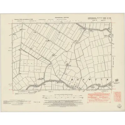 1950 Map of Cambridgeshire XV.SW, 1952 Print