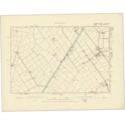 1886 Map of Cambridgeshire XVI.NE, 1887 Print