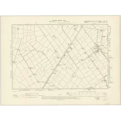 1900 Map of Cambridgeshire XVI.NE, 1903 Print