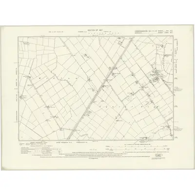 1925 Map of Cambridgeshire XVI.NE, 1927 Print