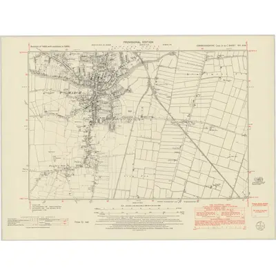1950 Map of Cambridgeshire XVI.NW, 1952 Print