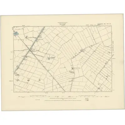 1886 Map of Cambridgeshire XVI.SE, 1887 Print