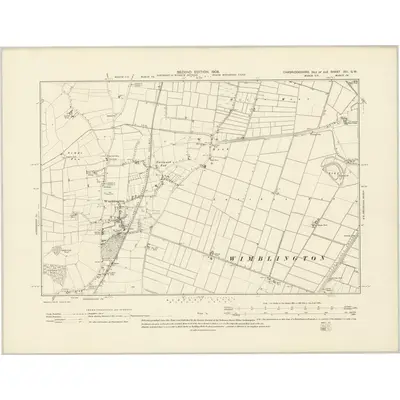 1900 Map of Cambridgeshire XVI.SW, 1903 Print