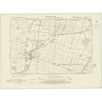 1938 Map of Cambridgeshire XVI.SW, 1944 Print