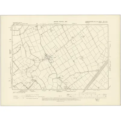 1900 Map of Cambridgeshire XVII.NW, 1903 Print