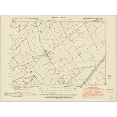 1950 Map of Cambridgeshire XVII.NW, 1952 Print