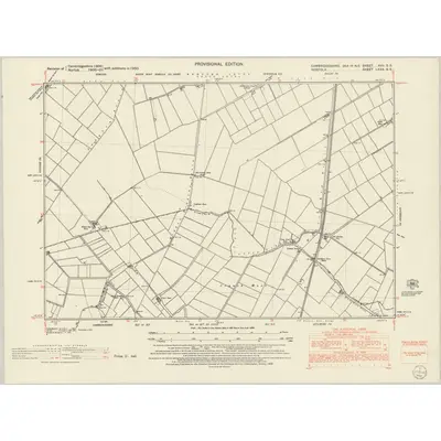 1950 Map of Cambridgeshire XVII.SE, 1952 Print