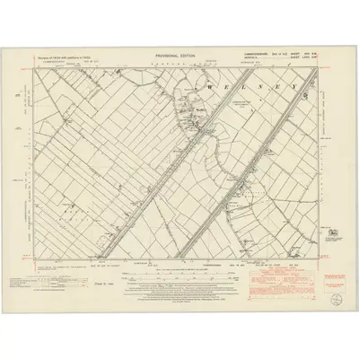 1950 Map of Cambridgeshire XVII.SW, 1952 Print