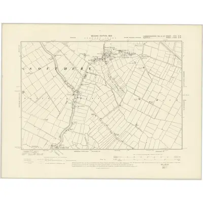 1900 Map of Cambridgeshire XVIII.SW, 1903 Print