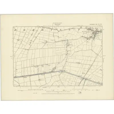1886 Map of Cambridgeshire XX.NE, 1887 Print