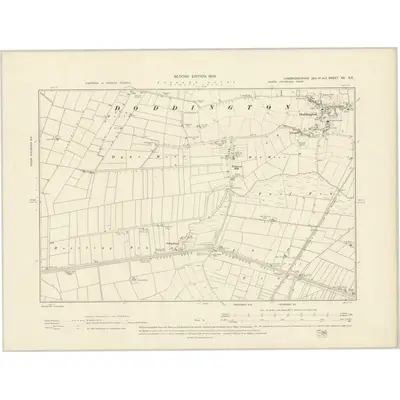 1900 Map of Cambridgeshire XX.NE, 1903 Print