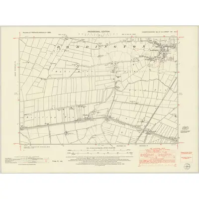 1950 Map of Cambridgeshire XX.NE, 1953 Print