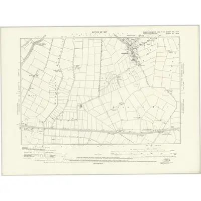 1924 Map of Cambridgeshire XX.NW, 1927 Print