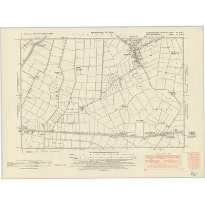 1950 Map of Cambridgeshire XX.NW, 1952 Print