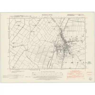 1950 Map of Cambridgeshire XX.SE, 1953 Print