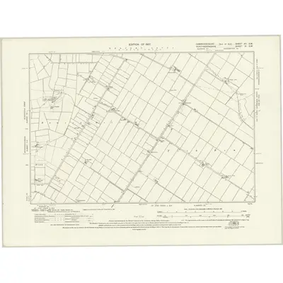 1924 Map of Cambridgeshire XX.SW, 1927 Print