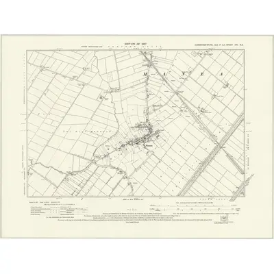 1924 Map of Cambridgeshire XXI.NE, 1927 Print