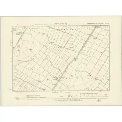 1900 Map of Cambridgeshire XXI.NW, 1903 Print