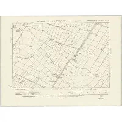 1924 Map of Cambridgeshire XXI.NW, 1927 Print