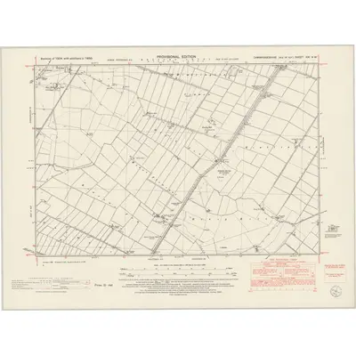 1950 Map of Cambridgeshire XXI.NW, 1953 Print
