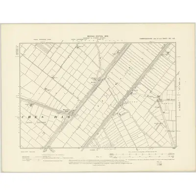 1900 Map of Cambridgeshire XXI.SE, 1903 Print