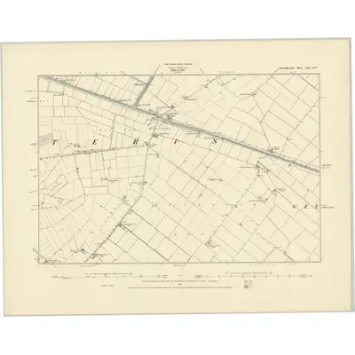 1886 Map of Cambridgeshire XXI.SW, 1887 Print