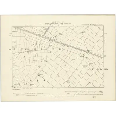1900 Map of Cambridgeshire XXI.SW, 1903 Print
