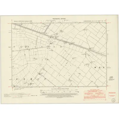 1950 Map of Cambridgeshire XXI.SW, 1952 Print