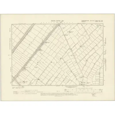 1900 Map of Cambridgeshire XXII.NW, 1903 Print