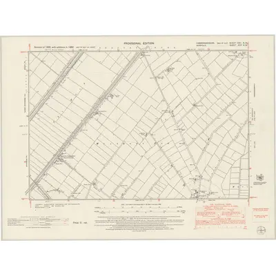 1950 Map of Cambridgeshire XXII.NW, 1953 Print
