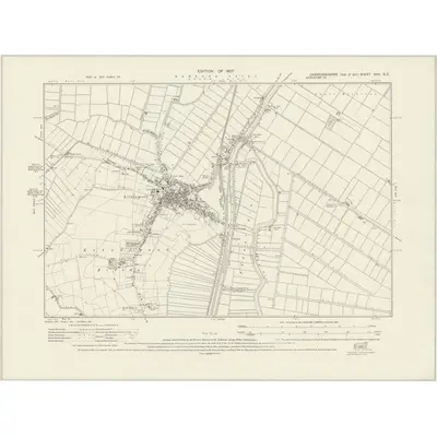 1925 Map of Cambridgeshire XXII.SE, 1927 Print