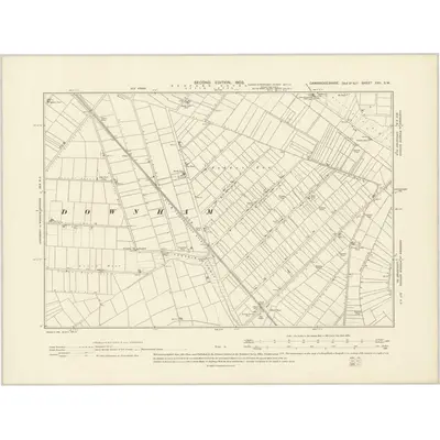 1900 Map of Cambridgeshire XXII.SW, 1903 Print