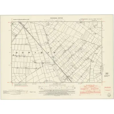 1950 Map of Cambridgeshire XXII.SW, 1952 Print
