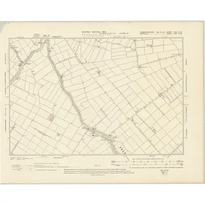 1900 Map of Cambridgeshire XXIII.NW, 1903 Print